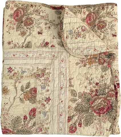 Greenland Home Antique Rose Quilted Patchwork Throw, Multicolor