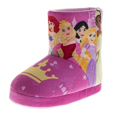 Disney Princess Slippers Booties Belle, Snow White, Jasmine, Cinderella, Arielhouse Slippers for Girls (Toddler Little Kids), Pink, Size: 11 12