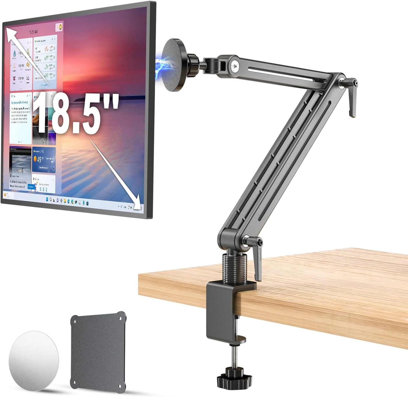 Magnetic Portable Monitor 75mm VESA Mount Arm Screen Holder Stand Clamp