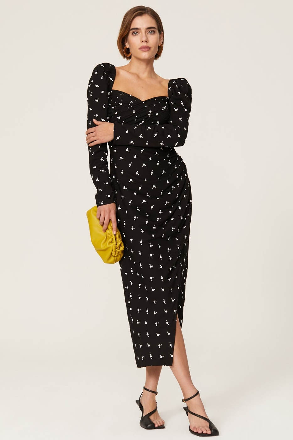 Polka Dot Puff Sleeve Dress