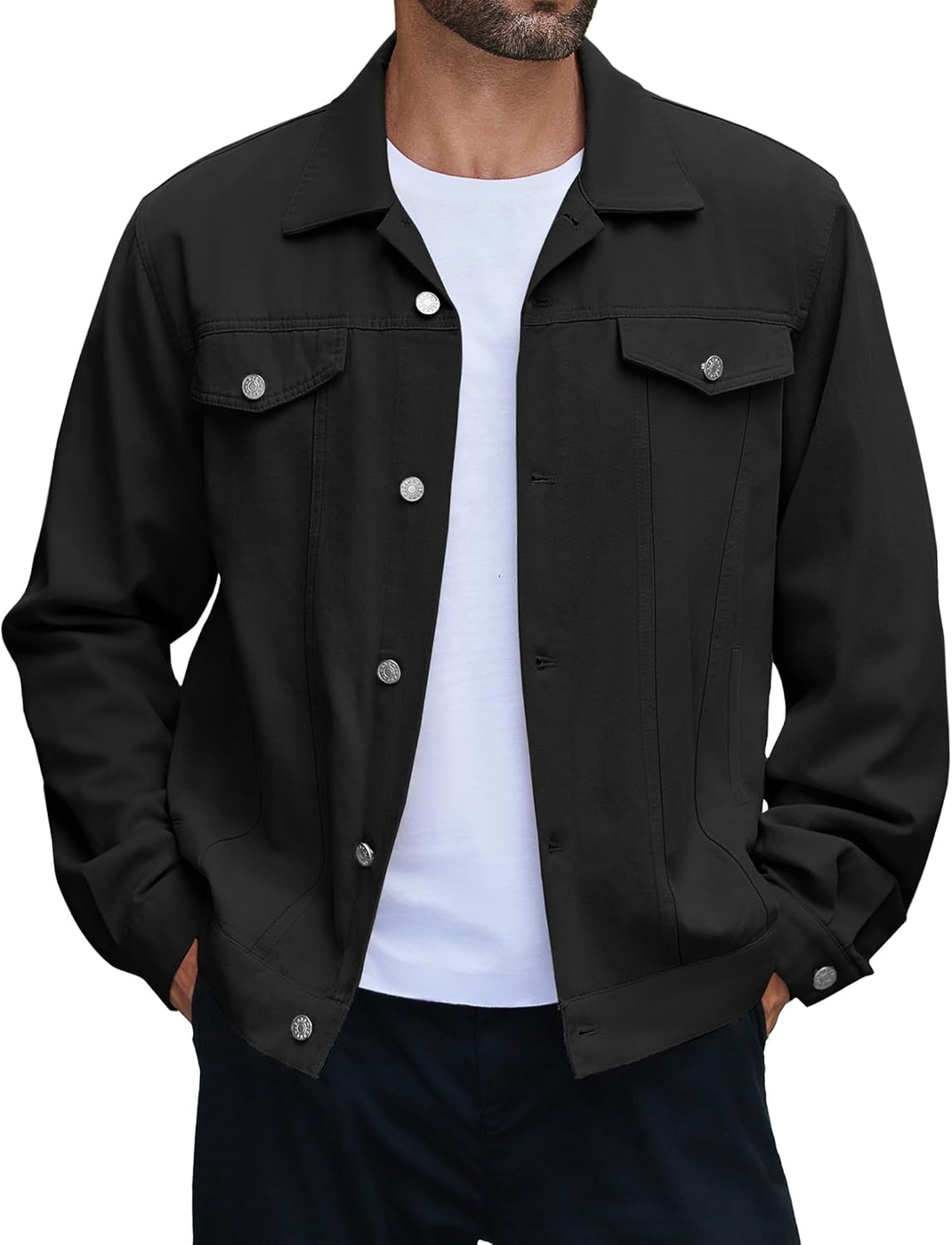 COOFANDY Men's Cotton Denim Jacket Lightweight Trucker Western Jackets Casual Fashion Jean Coat