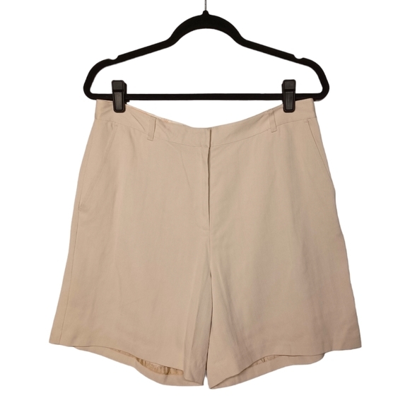 TOMMY BAHAMA 100% Silk Oatmeal Light Cream Tan Lucky Penny Short 12 NWT