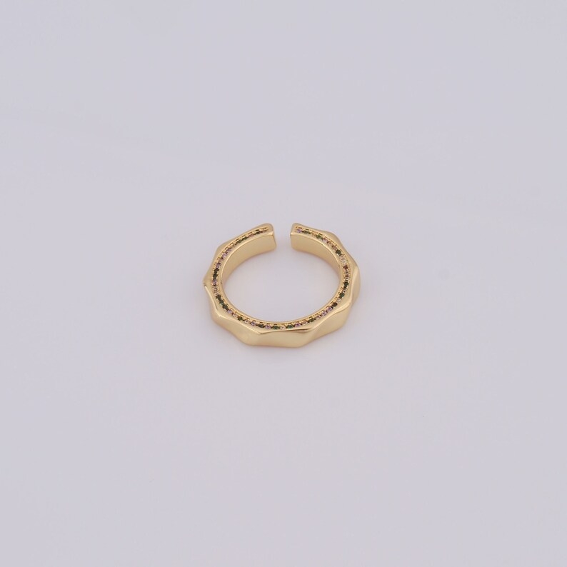 18K Gold Filled Hoop Ring, Micro Pavé CZ Round Ring, Stackable Band Ring, Fashion Ring, Gift For Her
