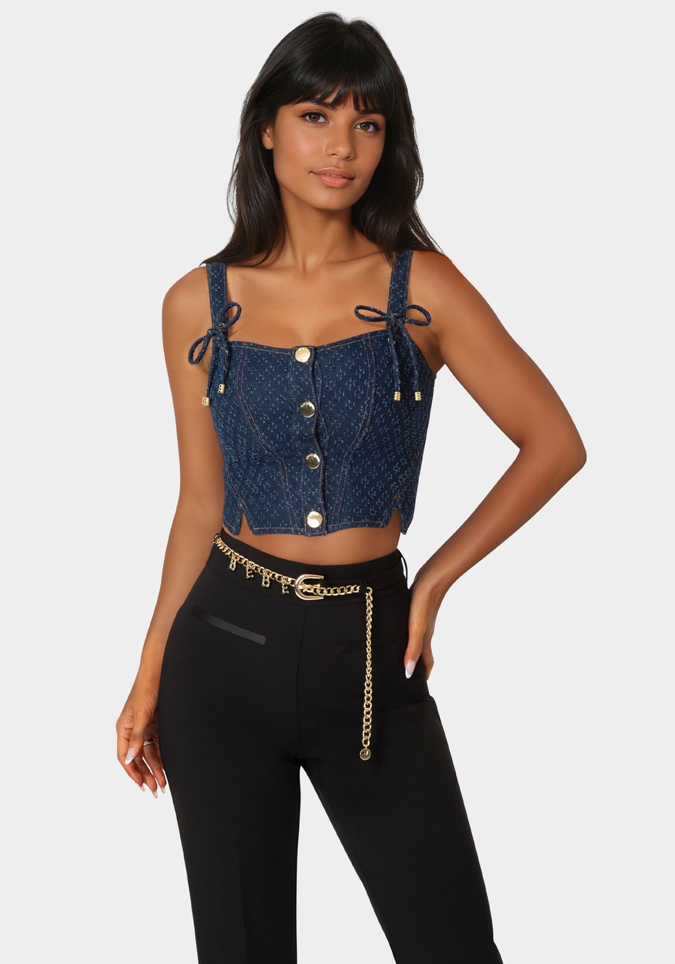 Textured Denim Bustier