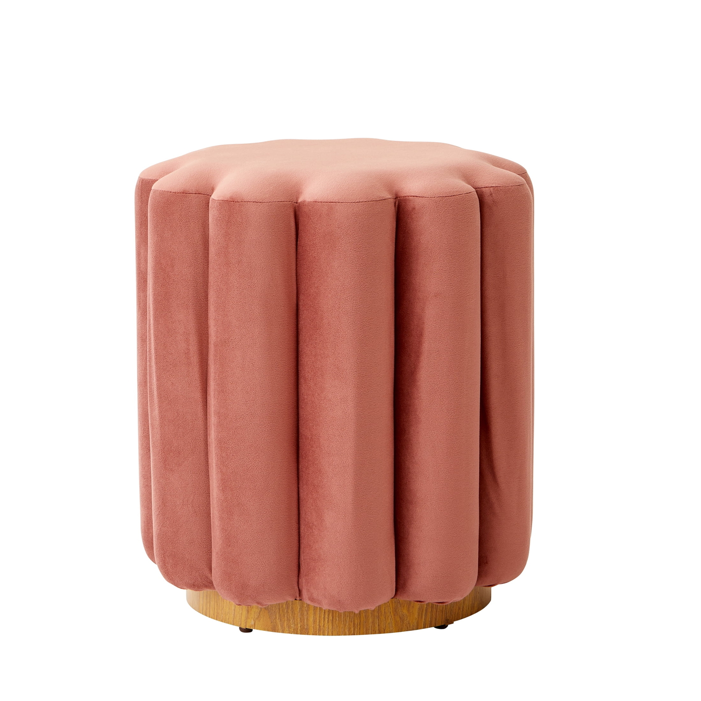 Better Homes & Gardens Lillian Velvet Tufted Ottoman, Rose