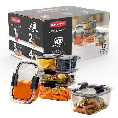 Rubbermaid Brilliance 12pc Food Storage Container Set Blue