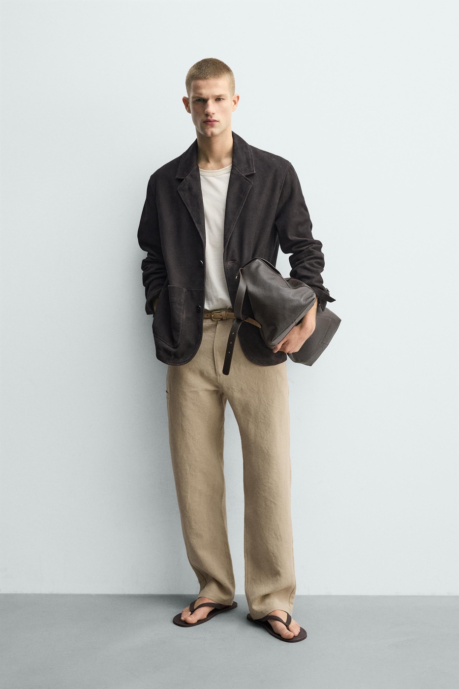 WASHED SUEDE LEATHER BLAZER