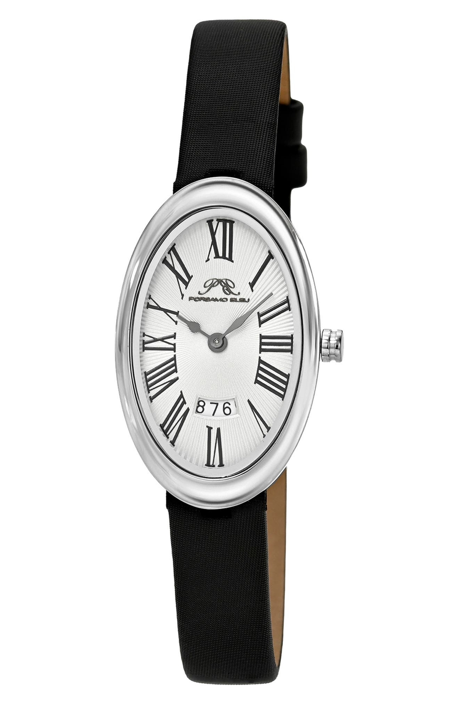 Women's Eloise Oval Guilloche Dial Leather Watch