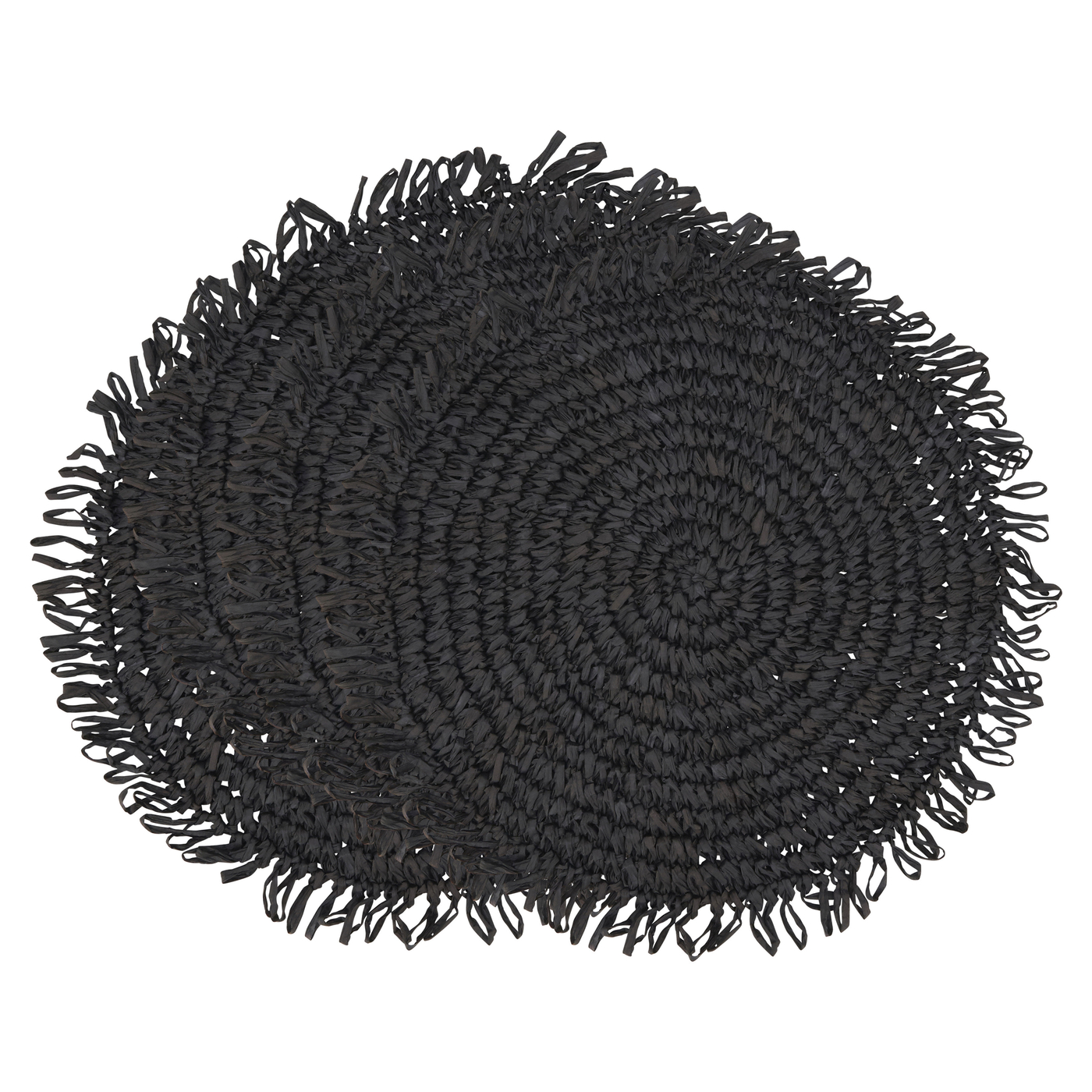 Kiri Collection 100% Paper Raffia No Pattern Round Placemat (Set of 4)