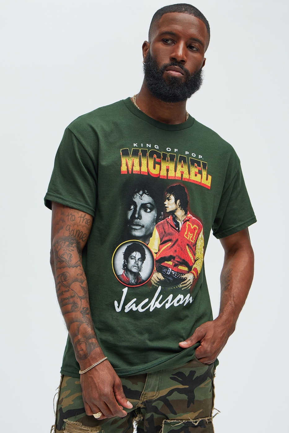 Michael Jackson The King Of Pop Short Sleeve Tee - Green