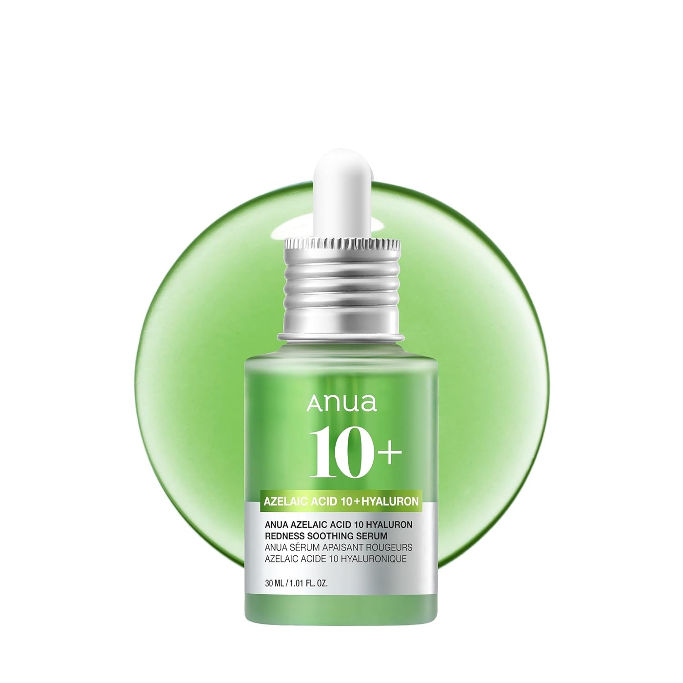 Anua Azelaic Acid 10 Hyaluron Redness Soothing Serum, Facial Serum for Blemish-Prone & Oily-Prone Skin, Lightweight & Hydrating Blemish Care, Hyaluronic Acid, Korean Skincare, 1.01 fl oz.