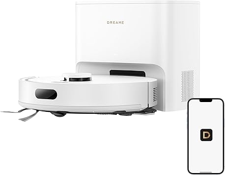 DREAME D20 Air Plus Robot Vacuum and Mop Combo with 20,000Pa Suction, Anti-Tangling Tech, Auto-Emptying Dock, Deep Carpet Cleaning and Smart Navigation, White
