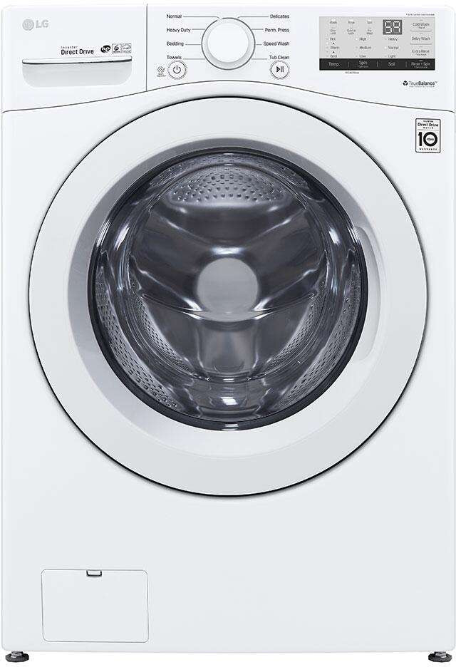 "LG WM3400CW 27" Front Load Washer 4.5 cu. ft. with 8 Wash Cycles and SenseClean - White"