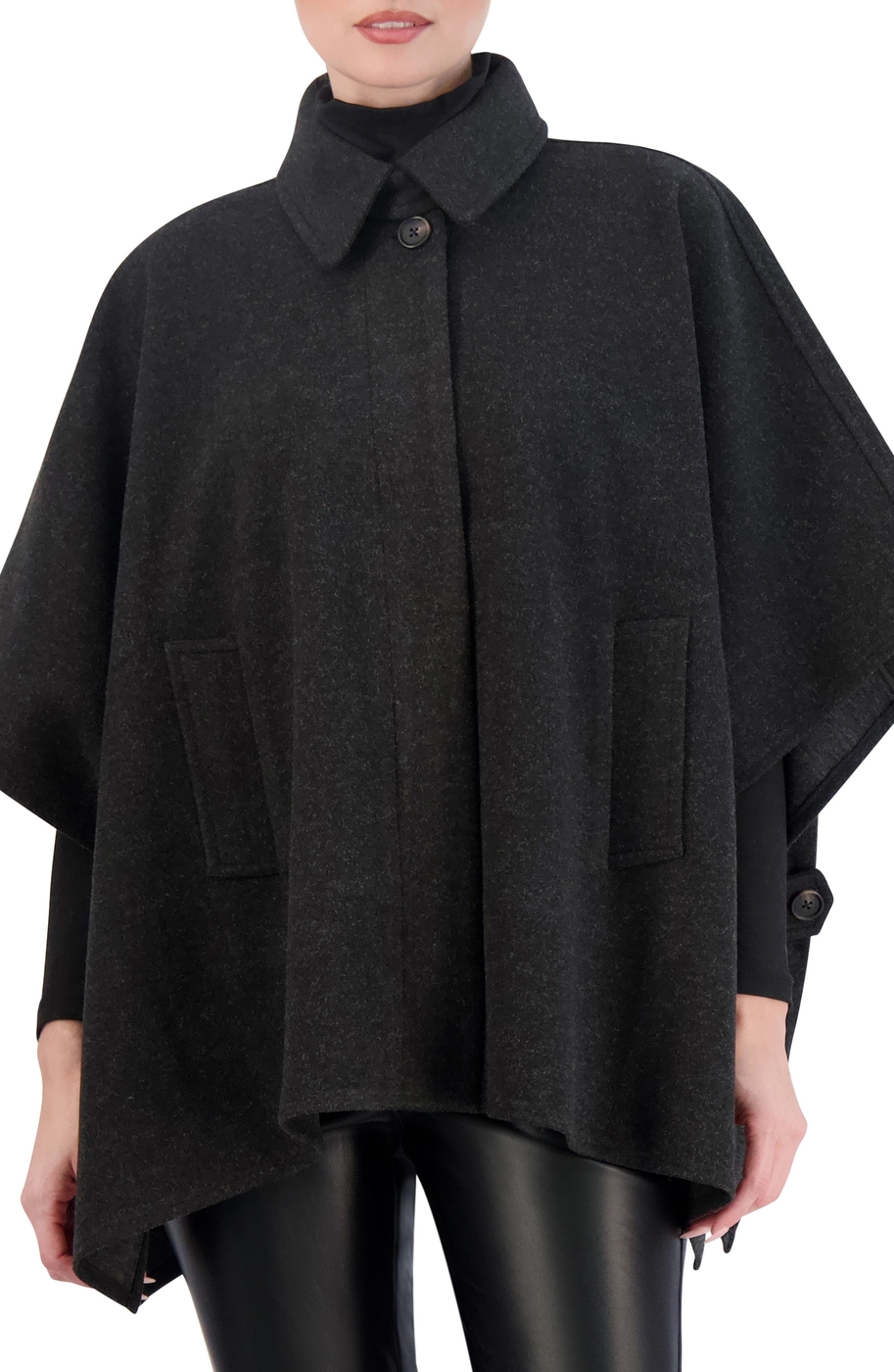 Felted Button Front Cape