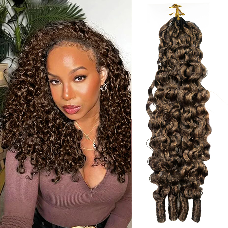 ISEE New In #4 Burmese Curly Crochet Human Hair for Boho Braids Miracle Knots Friendly Plush Texture Time-Saving Wear