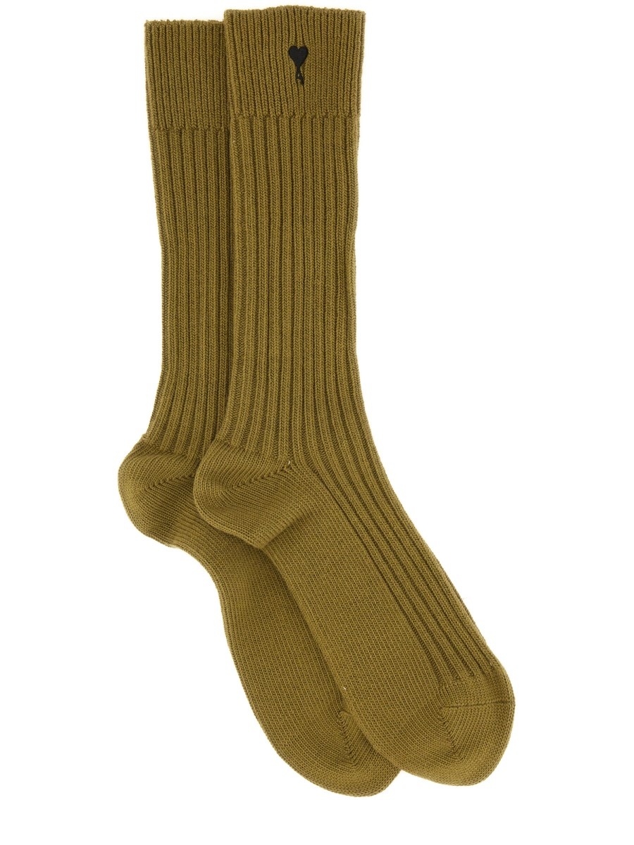 AMI PARIS - COTTON LOGO HIGH SOCKS - Eleonora Bonucci