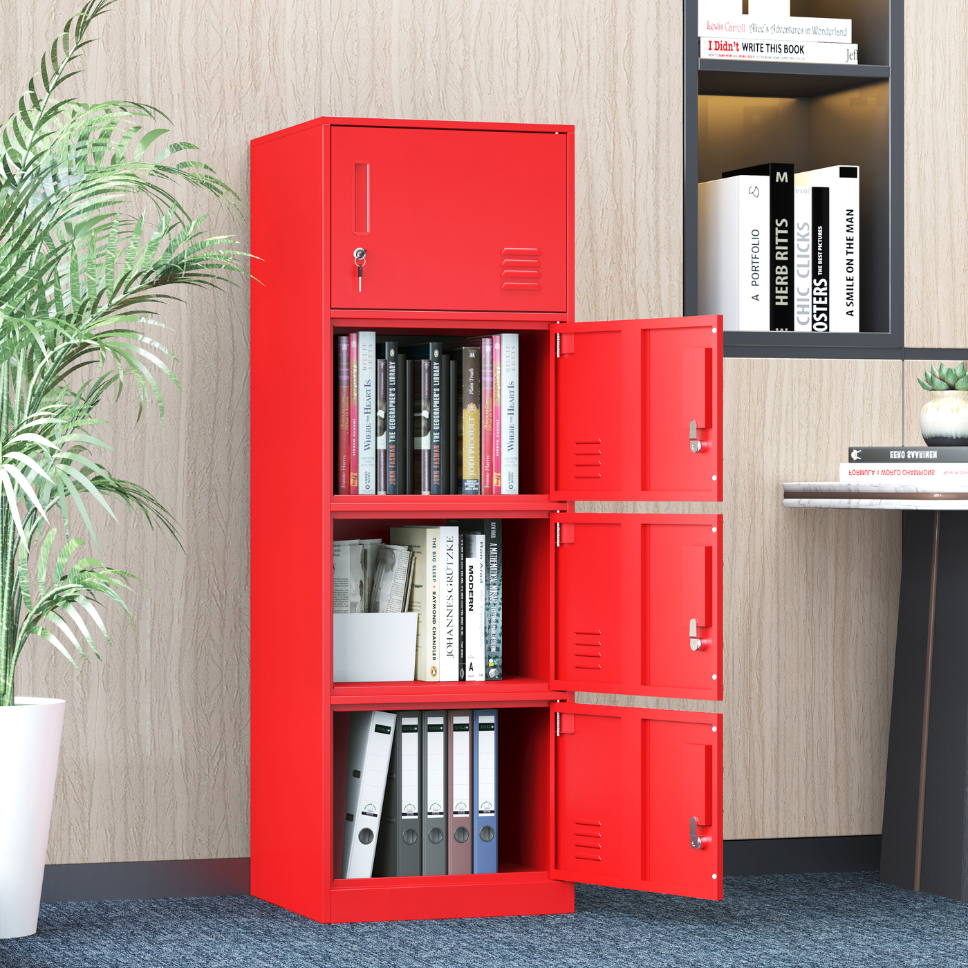 Fumedo Metal Lockers For Employees,office Storage Locker With 4 Door,tall Locker Cabinet For Employees,school, Office, Home, Gym,bedroom & Reviews | Wayfair