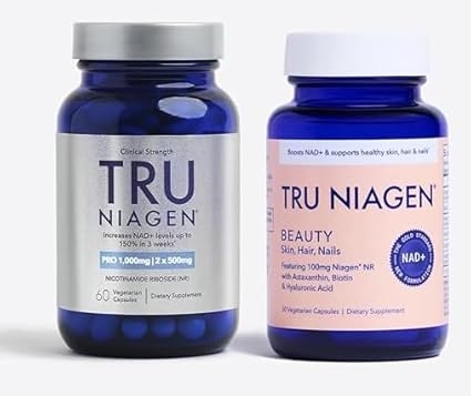 TRU NIAGEN 1,000mg + Beauty Bundle. A Full-Spectrum Bundle for Clinical-Strength Daily NAD+ Support and targeted Beauty Actives for Healthy Skin, Hair, and Nails at the Cellular Level.