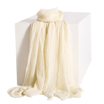 Anna-Kaci Women's Oversized Solid Color Scarf Lightweight Soft Wrap Shawl for Travel Casual Wear and Layering - 74.8IN×39.4IN, White