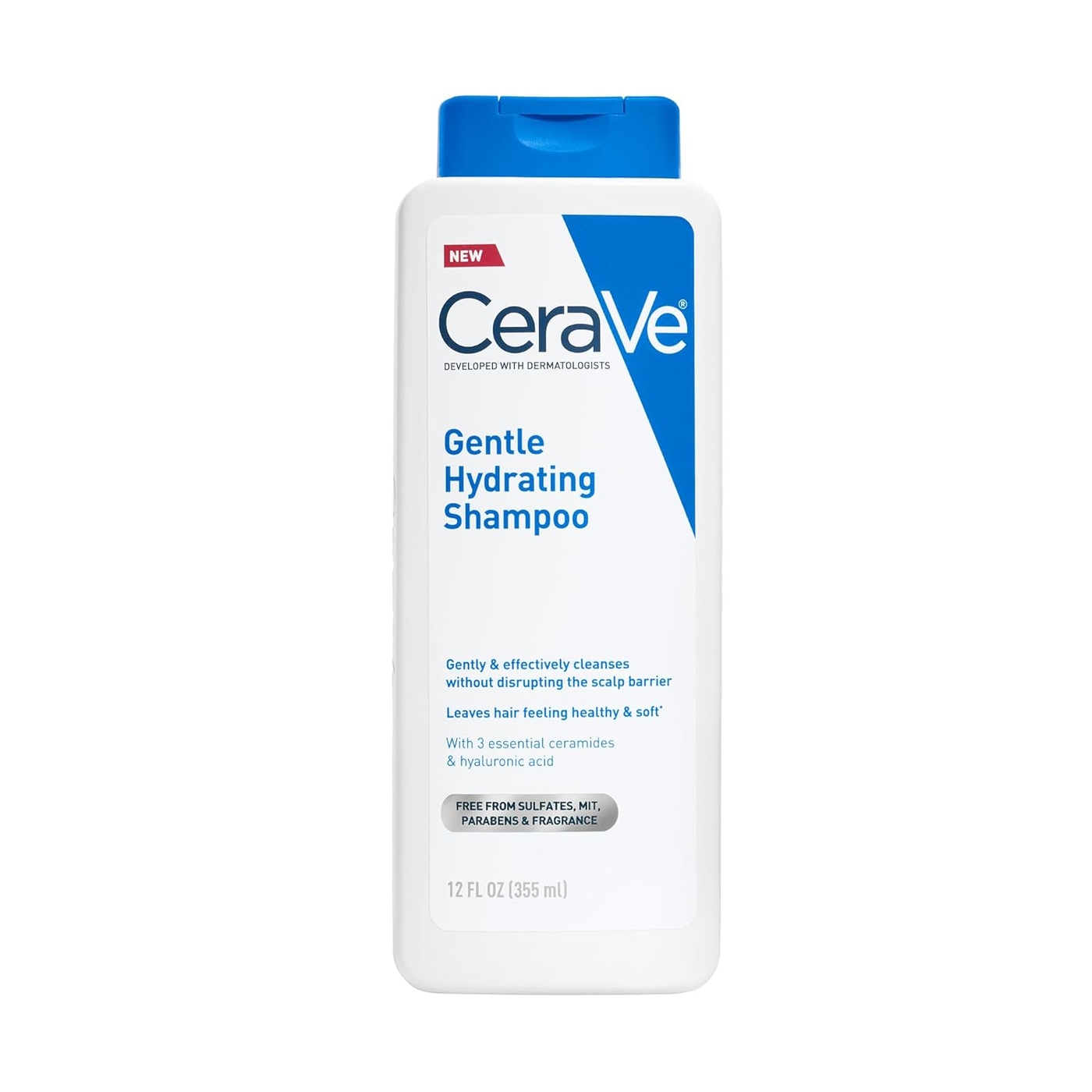 CeraVe Champú Hidratante Suave, Con Ceramidas, Niacinamida y Ácido Hialurónico Para Cabello y Cuero Cabelludo Suaves y de Aspecto Saludable, Champú Sin Sulfatos y Seguro Para el Color, Para Todo Tipo
