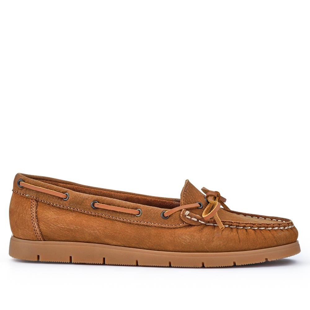 Penella Hand-Stitched Leather Moccasins - Tan