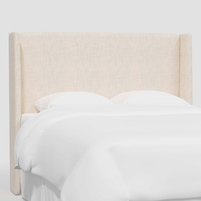 Queen Antwerp Wingback Headboard in Textured Linen Whitish Gray - Threshold™: Pine Frame, Box Spring Required