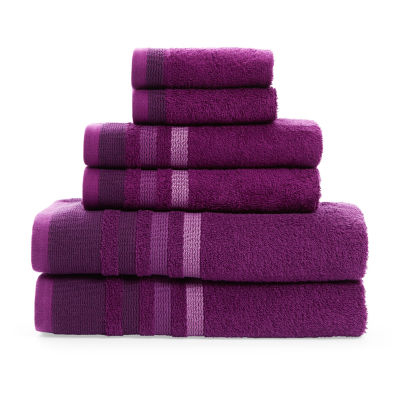 Home Expressions Solid & Stripe Bath Towel - JCPenney
