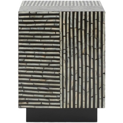 Hamza Square Stool - STL1802 - Multi/Black - Safavieh