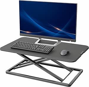 VIVO Economy Single Top Height Adjustable 74cm Standing Desk Converter, Sit Stand Tabletop Monitor and Laptop Riser Platform Workstation, DESK-V000U