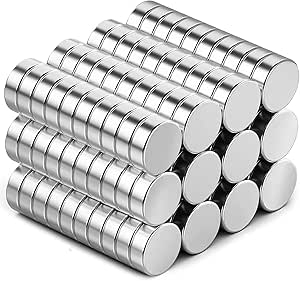 Neodymium Magnets - 40 Pcs, Strong Office & Home, 6x3mm Fridge & Classroom, Silver