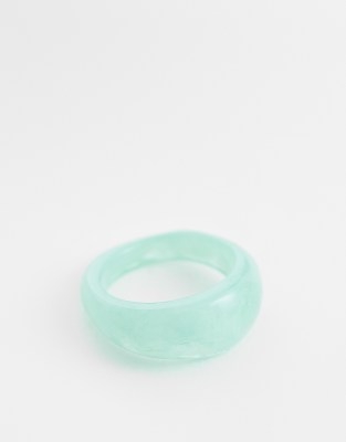 DesignB London resin ring in mint