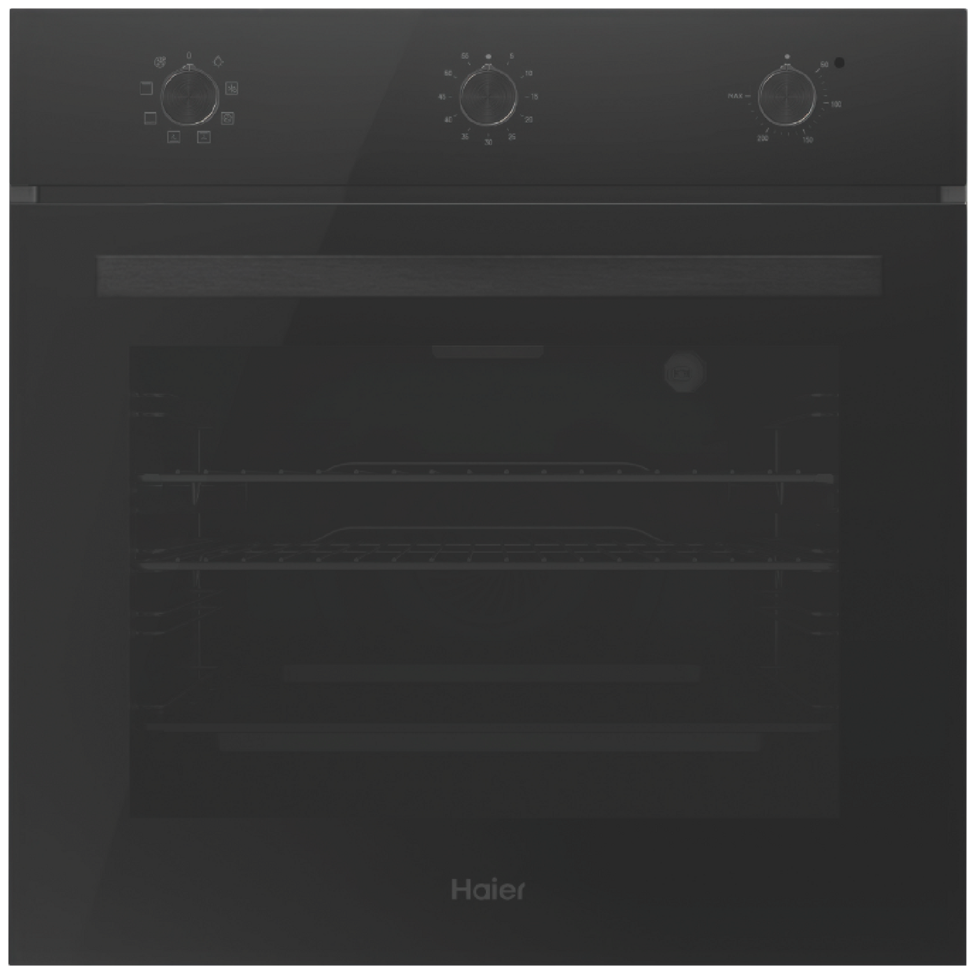 Haier 60cm 300 Series Built in Oven 7 Function 10A Plug, Black