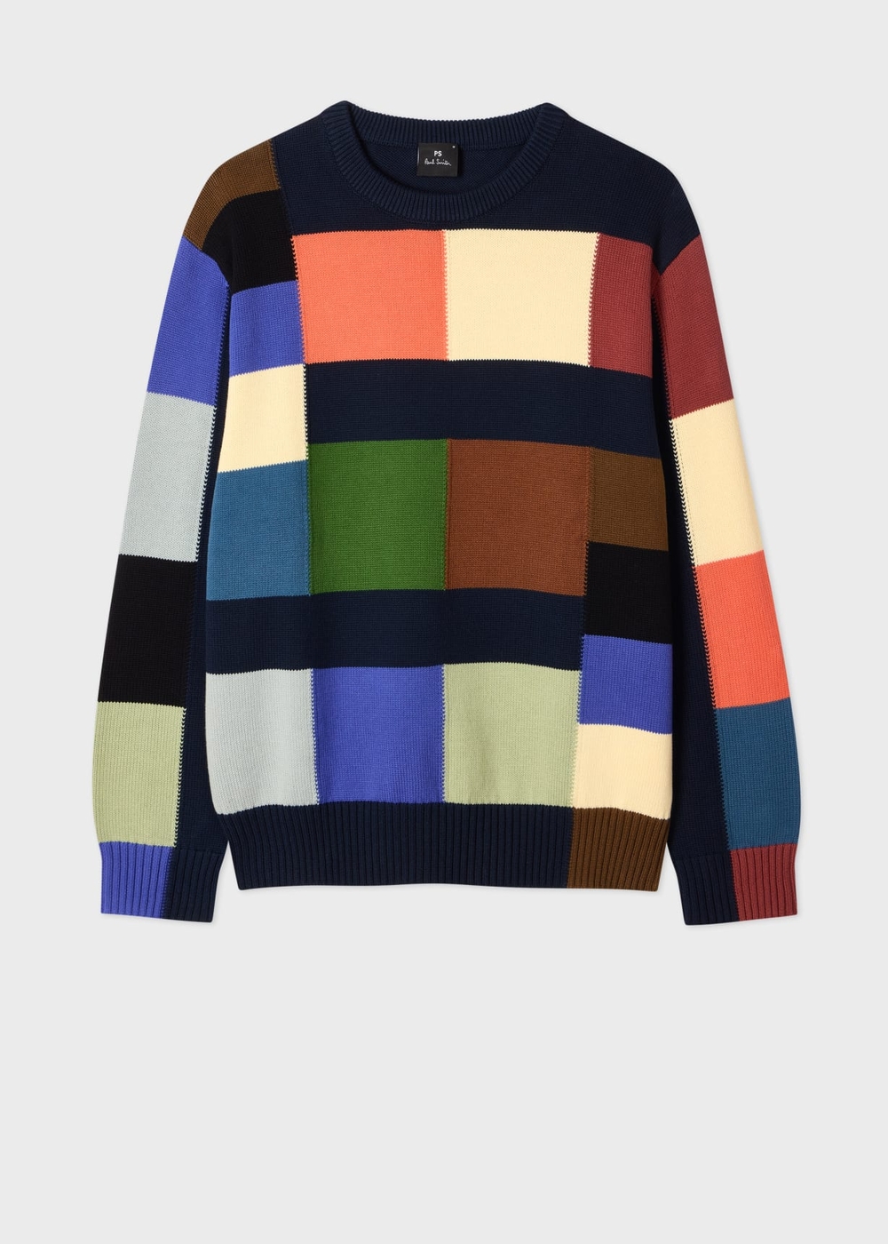Multicolour Patchwork Cotton Sweater