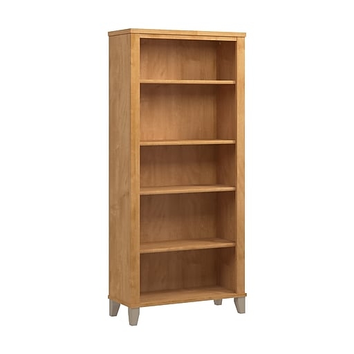 Bush Home Somerset Tall 5 Shelf Bookcase, Maple Cross (WC81465)