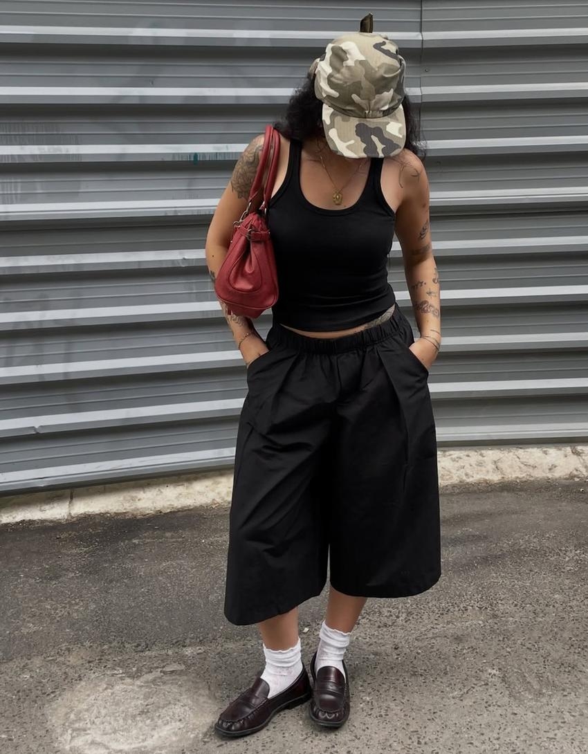 Culotte bermuda met elastische taille