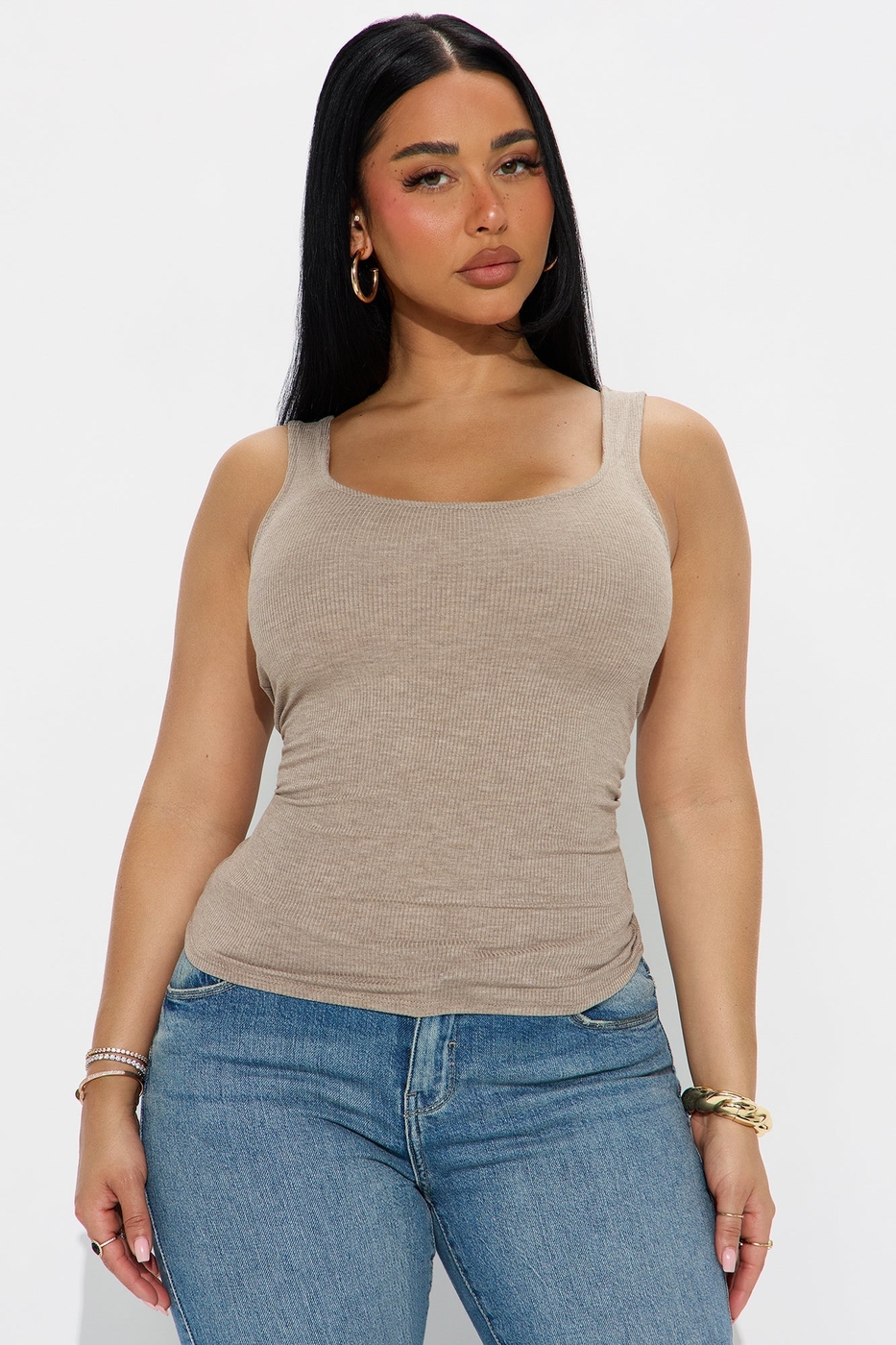 Madison Basic Square Neck Tank Top - Mocha | Fashion Nova