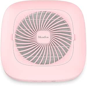 MelodySusie Professional Classic Nail Dust Collector with Powerful Suction, SPro 4000RPM Nail Vacuum Fan with 2 Suction Modes & Reusable Filter Essential Tool for NAI Tech &Salon Use,Pink