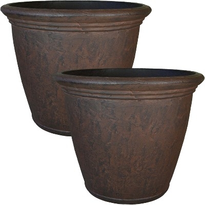 Sunnydaze Weather-Resistant Double-Walled Anjelica Outdoor Flower Pot Planter - 15.25