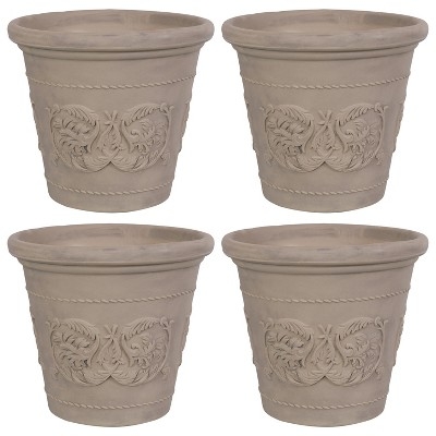 Sunnydaze Arabella Polyresin Outdoor Extra-Durable Double-Walled Fade-Resistant Flower Pot Planter - 19.5