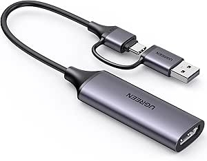 UGREEN Video Capture Card, 4K HDMI to USB C/A Capture Card, 1080P Video Grabber for Gaming, Recorder, Live Streaming, Compatible with Switch PS5 Xbox TV Stick Camera Laptop iPad Mac Mobile Phone Mac Mini 4