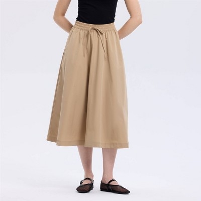 Women's Midi Pull-On Skirt - A New Day™ Khaki L