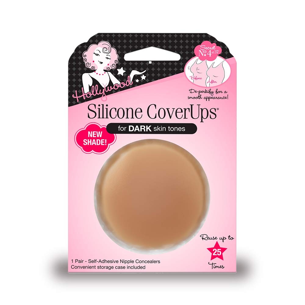 Hollywood Fashion Secrets Silicone Nipple Covers - Dark, Size 1, 1 Pair