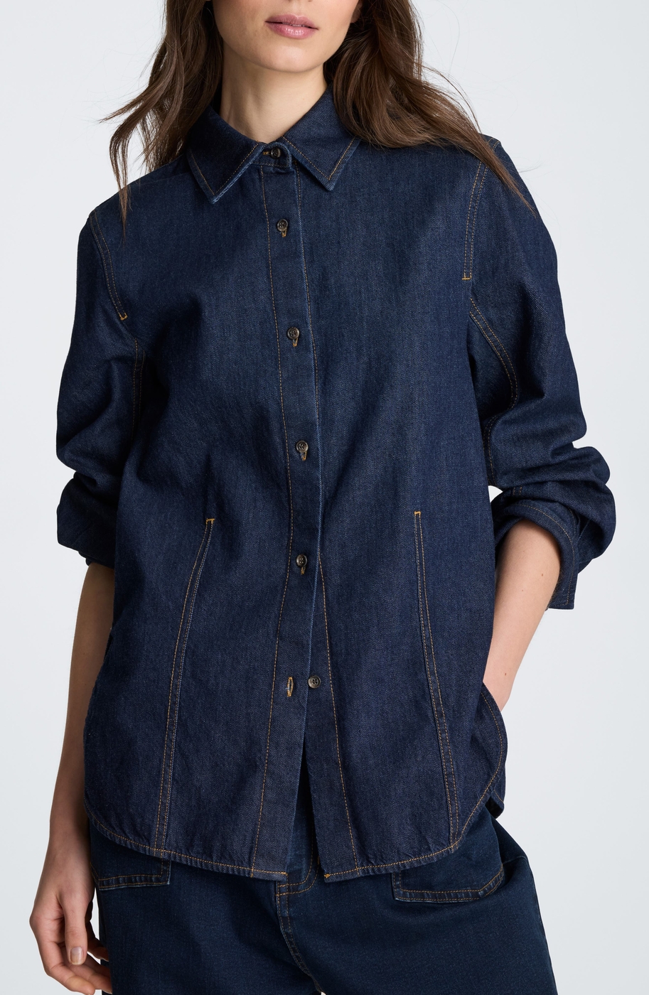 Contrast Stitch Button Down Shirt