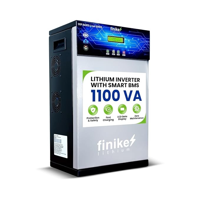 Finike 1100VA Lithium Inverter with Inbuilt 1344Wh LiFePO4 Battery | Pure Sine Wave Home UPS & Power Backup for Home, Office & Shops | Wall Mount | Fast Charging | 12 Year Life | 5-Year Warranty