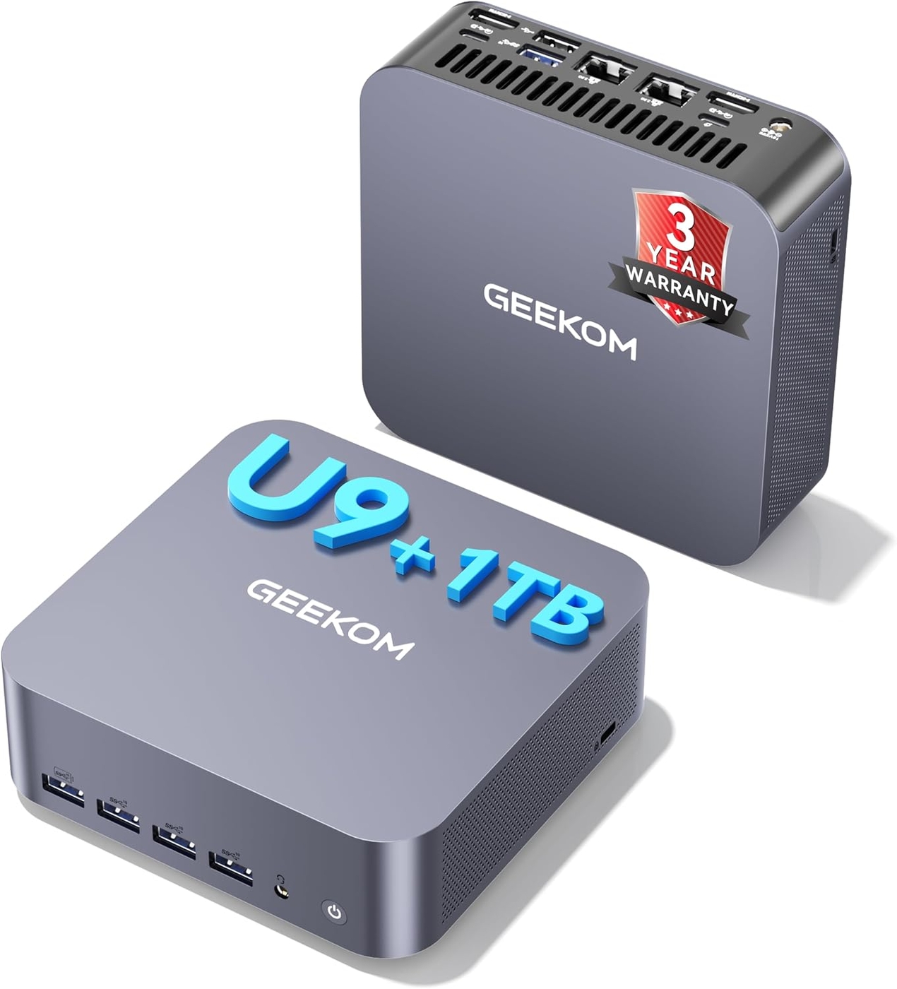 GEEKOM GT13 MAX Professional Workloads Mini PC, Intel Ultra 9 185H|DDR5 | 16GB RAM 1TB SSD|Mini Computer for AI,IT Deployment,Game,8K Video Editing|Intel Arc GPU|Dual 2.5G LAN|WiFi 7＆BT5.4|SD Slot