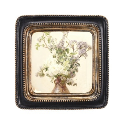 Unique Bargains Square Carved Resin Tabletop Display Home Decor Vintage Picture Frame Gold