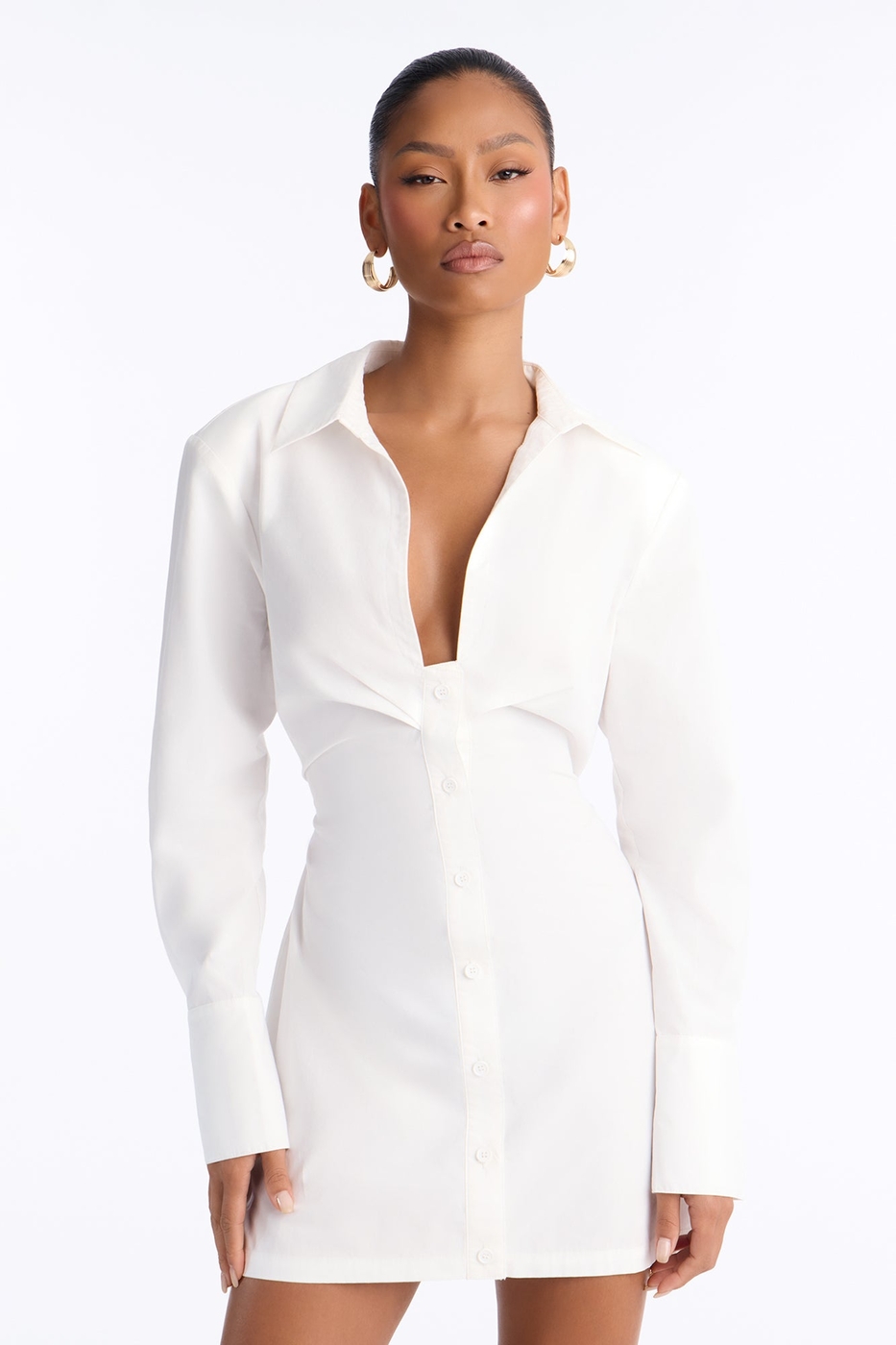 High Standards Button Up Mini Dress