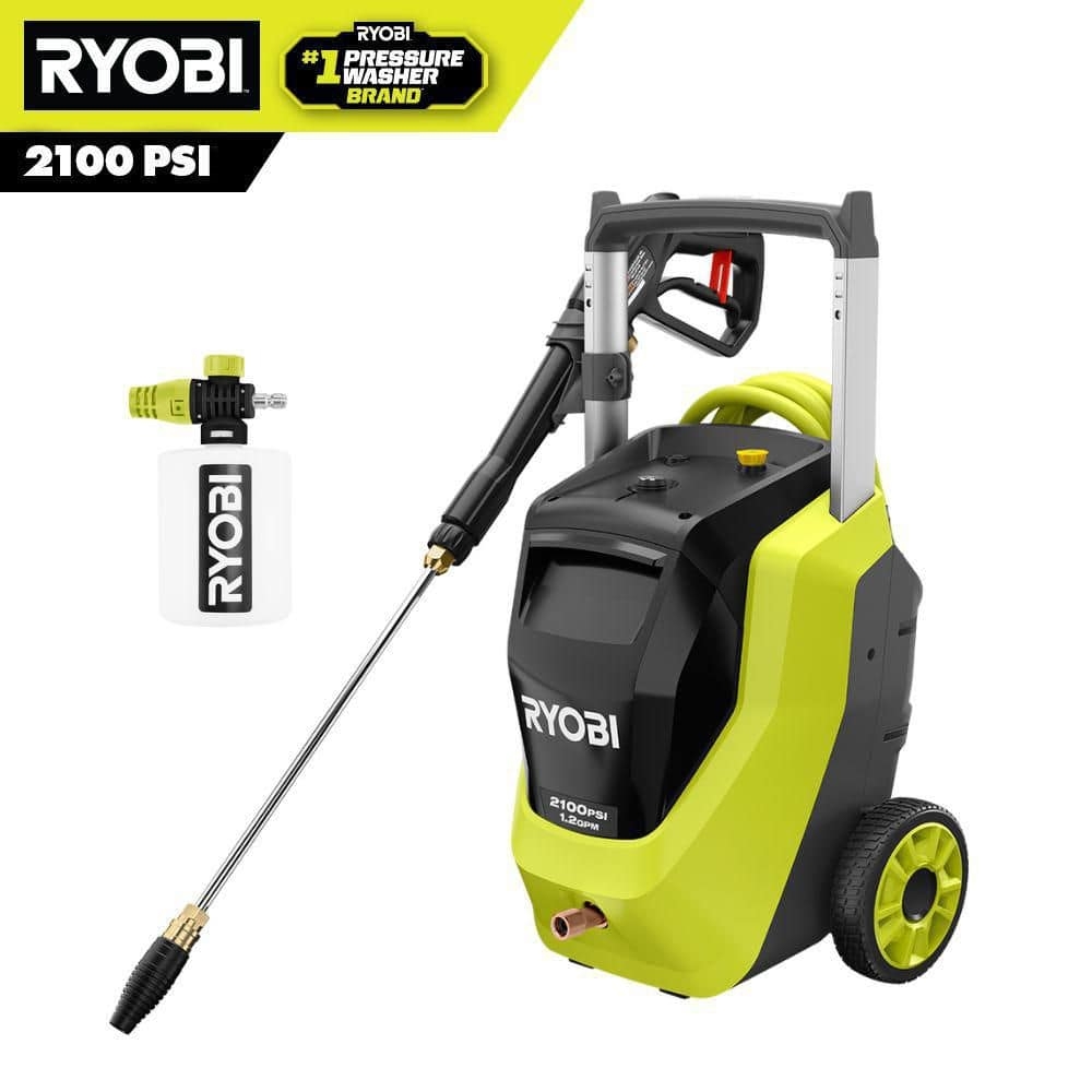 RYOBI 2100 PSI 1.2 GPM Cold Water Corded Electric Pressure Washer with Foamer RY142012 - The Home Depot