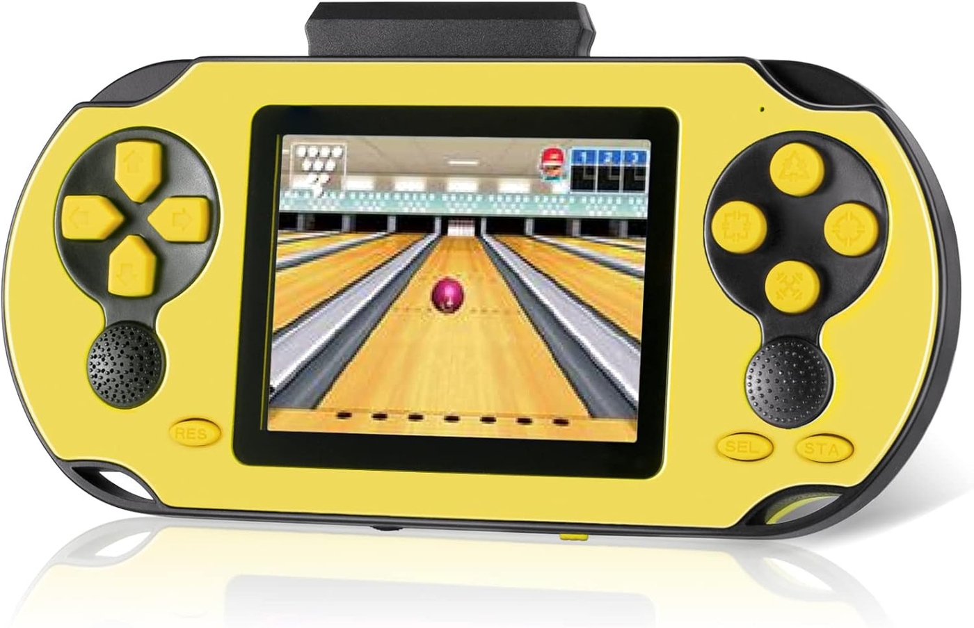 TaddToy 16 Bit Handheld Game for Kids Adults, 3.0'' Large Screen Preloaded 230 HD Classic Retro Video Games with USB Rechargeable Battery & 3 Game Cartridges for Birthday Gift for Kids 4-12 (Yellow)
