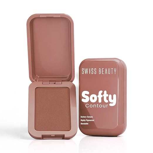 Swiss Beauty Softy Contour | Buttery Texture | Blendable | Highly Pigmented | Long-Lasting | Travel-Friendly | 7g, Shade- 1. Chocolate